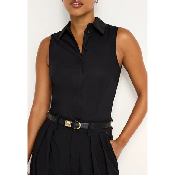 NWT Good American FITTED TANK POPLIN BODYSUIT size-XS - Picture 1 of 8